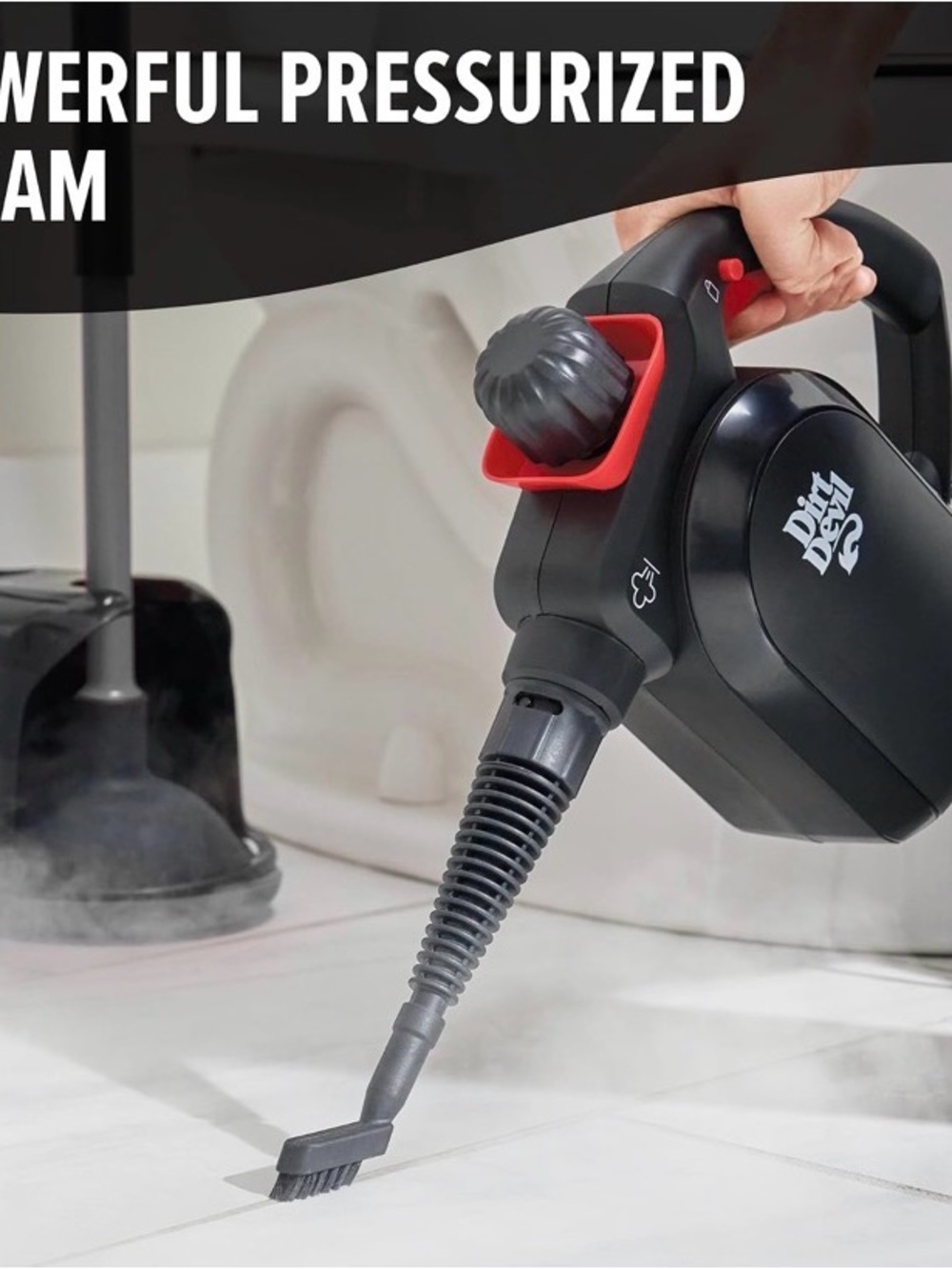 Dirt Devil Handheld Steam Cleaner - Black and Red